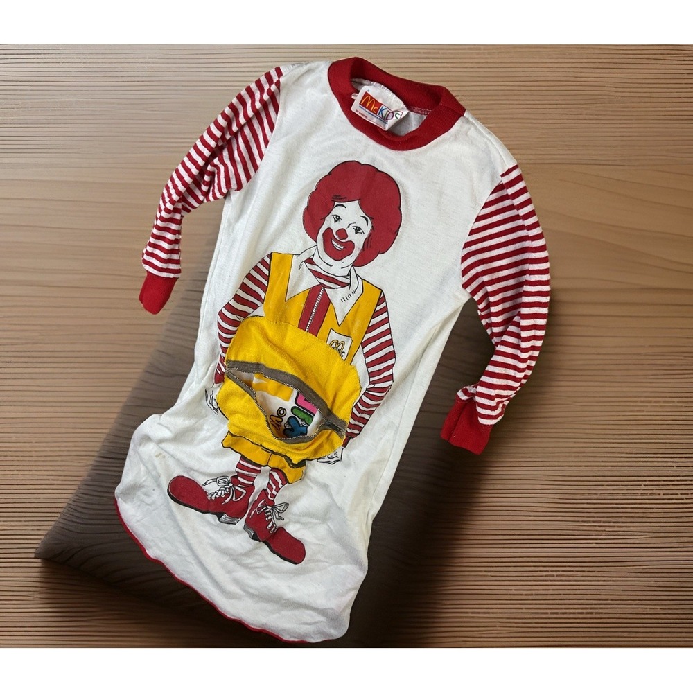 McDonalds McKids Ronald McDonald Pajama Gown Unisex Kids 4 RARE 80s Vintage